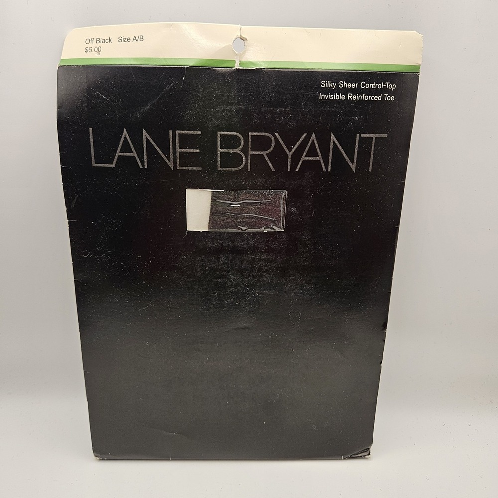 Lane Bryant Silky Sheer Control Top  Reinforced Toe Pantyhose Off Black A/B